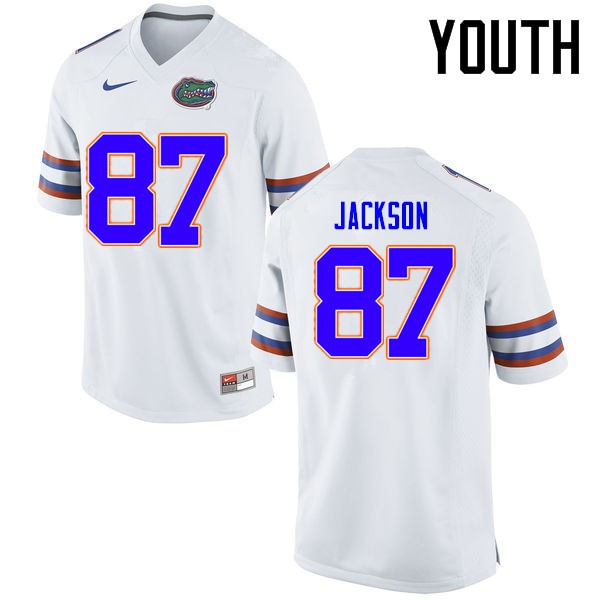 Florida Gators Youth #87 Kalif Jackson College Football Jerseys White